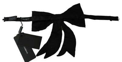 Dolce & Gabbana Silver Tone 100% Silk Crystal Embellished Women  Bowtie