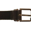 Dolce & Gabbana Brown Leather Logo Cintura Gürtel Belt