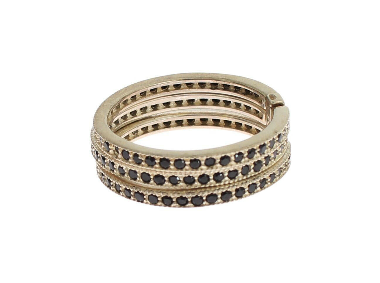 Bague Nialaya Chic en argent et cristal CZ noir