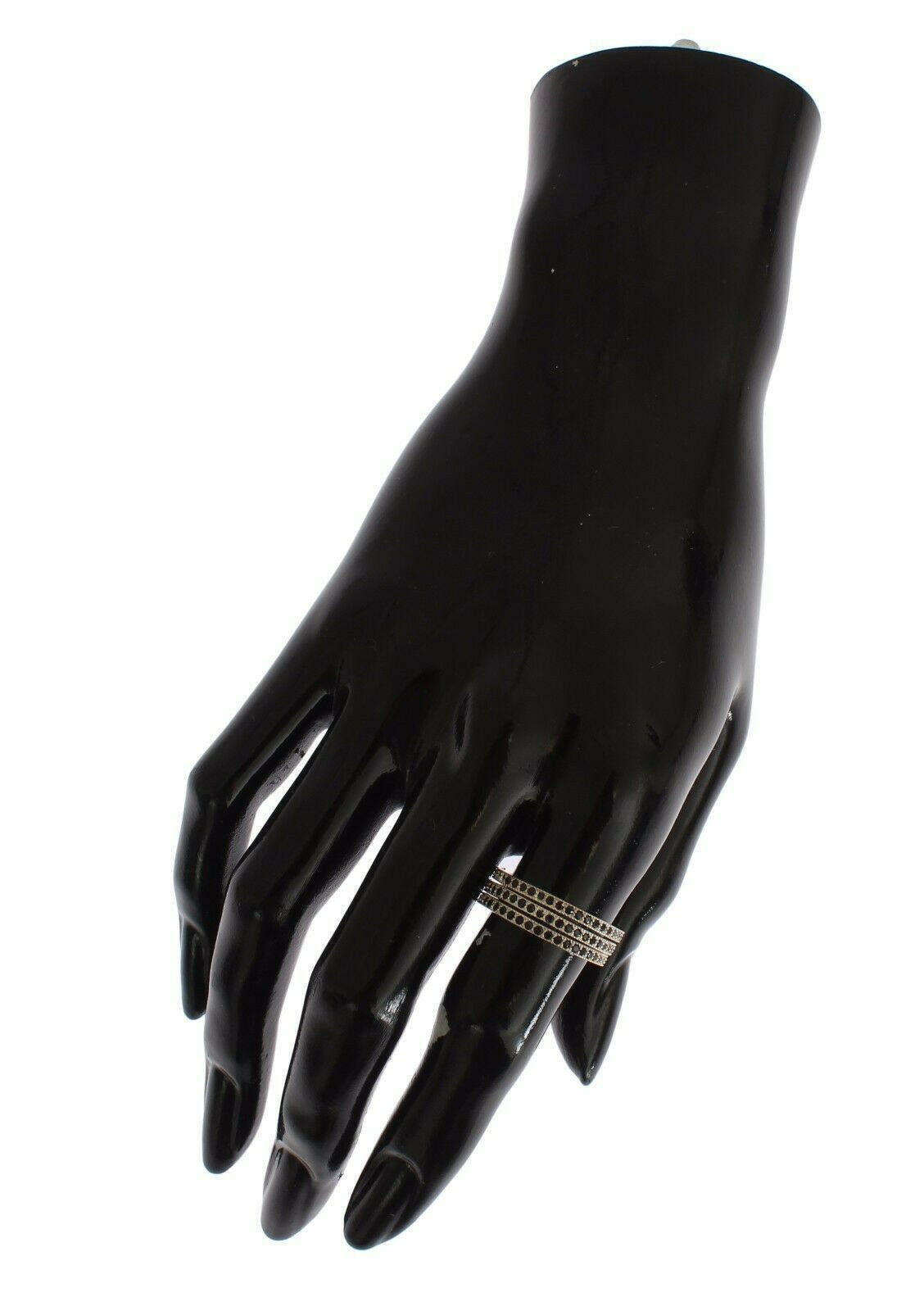 Bague Nialaya Chic en argent et cristal CZ noir