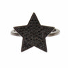Nialaya Black CZ Star 925 Silver Womens Ring