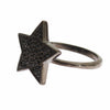Nialaya Black CZ Star 925 Silver Womens Ring
