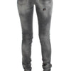 John Galliano Gray Wash Cotton Blend Slim Fit Denim Jeans Pants