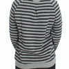 Exte Gray Striped Cotton Crewneck Sweater