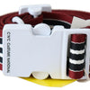Costume National Black Red Stripe White Logo Buckle Waist Belt