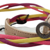 Costume National Multicolor Twisted Leather Circle Buckle Belt