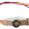 Costume National Multicolor Twisted Leather Circle Buckle Belt