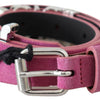 Just Cavalli Pink Silver Chrome Metal Buckle Waist Belt