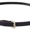 GF Ferre Black Leather Thin Gold Metal Chrome Buckle Belt