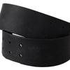 GF Ferre Black Genuine Leather Wide Logo Waist Belt