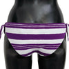 Dolce & Gabbana Purple White Stripes Beachwear Bikini Bottom