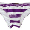 Dolce & Gabbana Purple White Stripes Beachwear Bikini Bottom