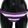Dolce & Gabbana Purple White Stripes Beachwear Bikini Bottom