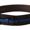 Costume National Brown Thin Blue Line Leather Buckle Belt