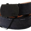 Ermanno Scervino Blue Leather Ratchet Buckle Belt