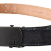 Ermanno Scervino Blue Leather Ratchet Buckle Belt