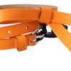 Scervino Street Orange Tangerine Leather Slim Silver Metal Buckle Belt