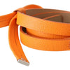 Scervino Street Orange Tangerine Leather Slim Silver Metal Buckle Belt