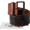 Ermanno Scervino Dark Brown Leather Wide Buckle Belt