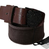 Ermanno Scervino Dark Brown Leather Wide Buckle Waist Belt