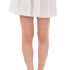 Andrea Incontri White Cotton Checkered Stretch Skirt