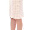 Andrea Incontri White Cotton Checkered Pencil Skirt