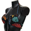 Dolce & Gabbana Black Corals Print Women Beachwear Bikini Tops