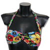 Dolce & Gabbana Multicolor Floral Print Swimwear Bikini Tops