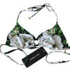 Dolce & Gabbana Multicolor Floral Print Halter Swimwear Bikini Top