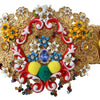 Dolce & Gabbana Embellished Floral Crystal Wide Waist Carretto Belt