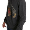 Pull Dolce &amp; Gabbana gris à motif de pistolet en forme de cœur en cristal