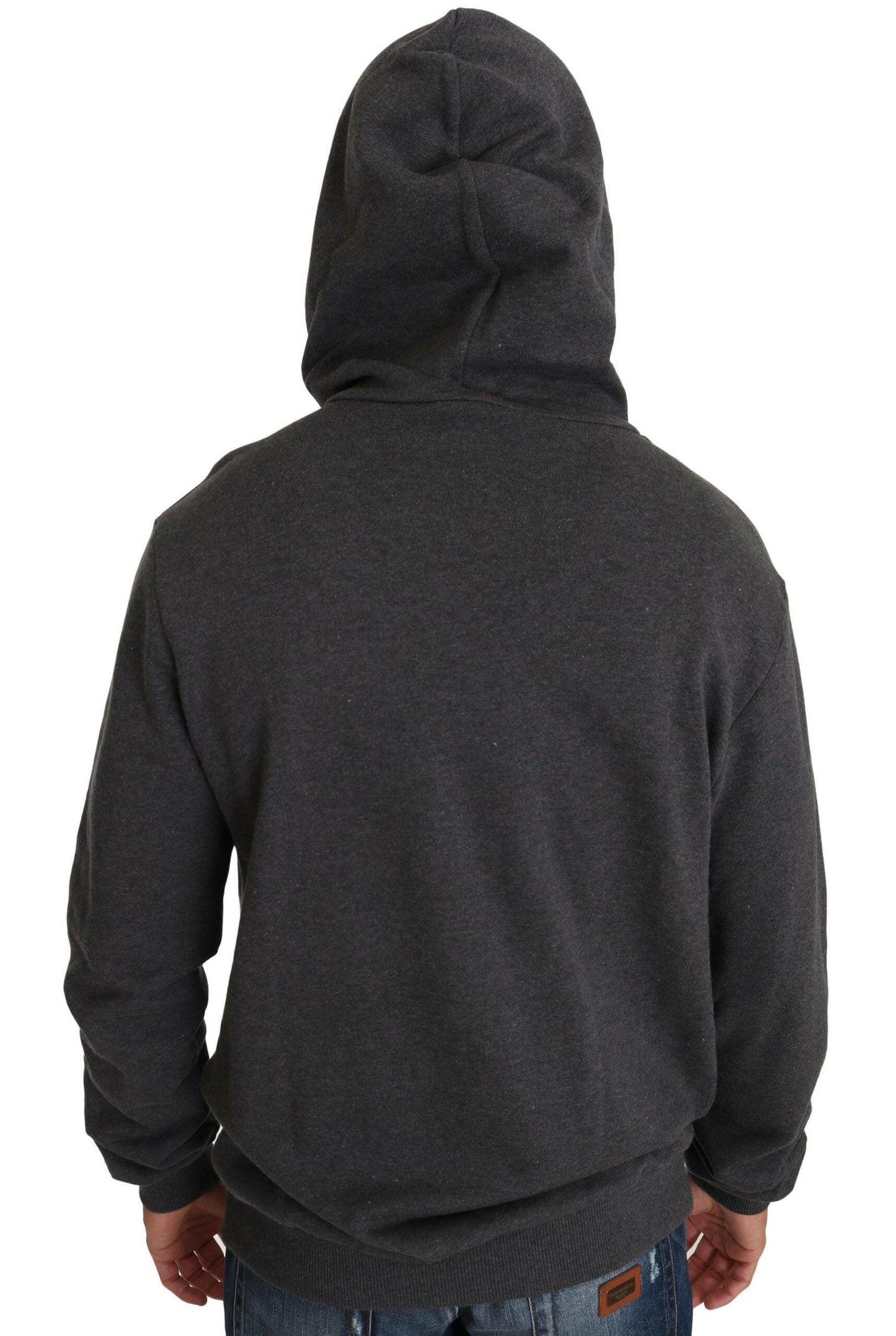 Pull Dolce &amp; Gabbana gris à motif de pistolet en forme de cœur en cristal