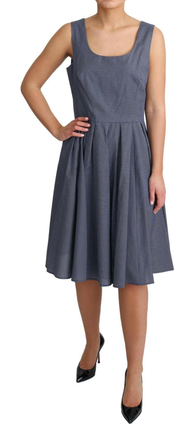 Robe trapèze sans manches à pois bleus chics Dolce &amp; Gabbana