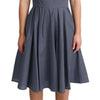 Dolce &amp; Gabbana Blaues A-Linien-Stretchkleid aus gepunkteter Baumwolle