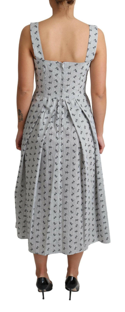 Robe trapèze élégante à rayures et fleurs Dolce &amp; Gabbana