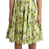 Dolce & Gabbana Yellow Floral Cotton Stretch Gown Dress
