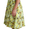 Dolce & Gabbana Yellow Floral Cotton Stretch Gown Dress
