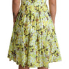 Dolce & Gabbana Yellow Floral Cotton Stretch Gown Dress