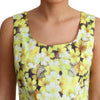 Dolce & Gabbana Yellow Floral Cotton Stretch Gown Dress