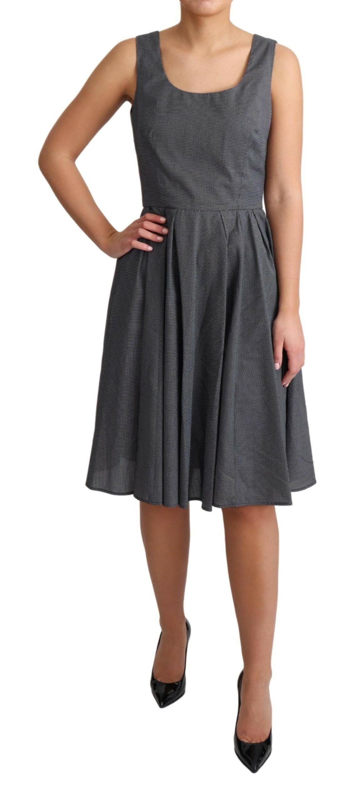 Dolce & Gabbana Black Polka Dotted Cotton A-Line Dress