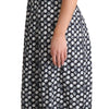 Dolce & Gabbana Blue Geometric Cotton A-Line Gown Dress