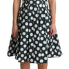 Dolce & Gabbana Green Polka Dotted Cotton A-Line Dress