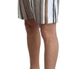 Dolce & Gabbana White Walking Stick Beachwear Shorts Swimshorts