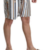Dolce & Gabbana White Walking Stick Beachwear Shorts Swimshorts