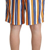Dolce & Gabbana Multicolor Striped Beachwear Swimshorts