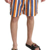Dolce & Gabbana Multicolor Striped Beachwear Swimshorts