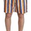 Dolce & Gabbana Multicolor Striped Beachwear Swimshorts