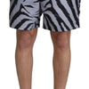 Dolce & Gabbana Gray Zebra Print Beachwear Shorts