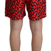 Dolce & Gabbana Red Patterned Beachwear Shorts Swimwear