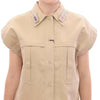 Débardeur sans manches en coton beige avec broches Andrea Incontri